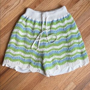 Nasty Gal m/l crochet High Waist off-White and Green Shorts